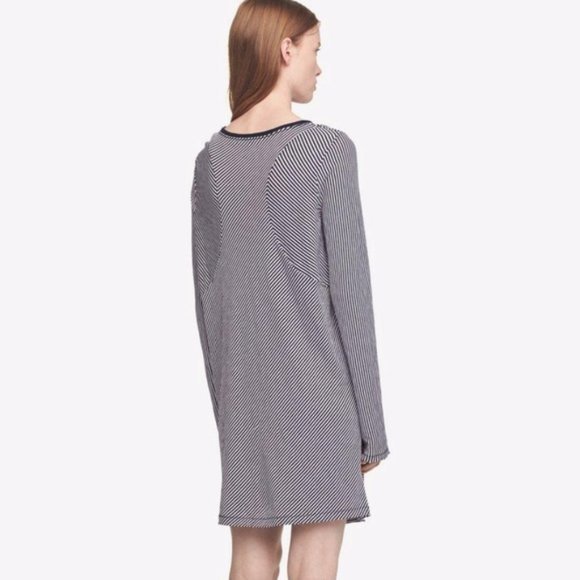 Rag & Bone Striped Knit T-shirt Long Sleeve Pullover Navy Blue White Dre… - Picture 4 of 13